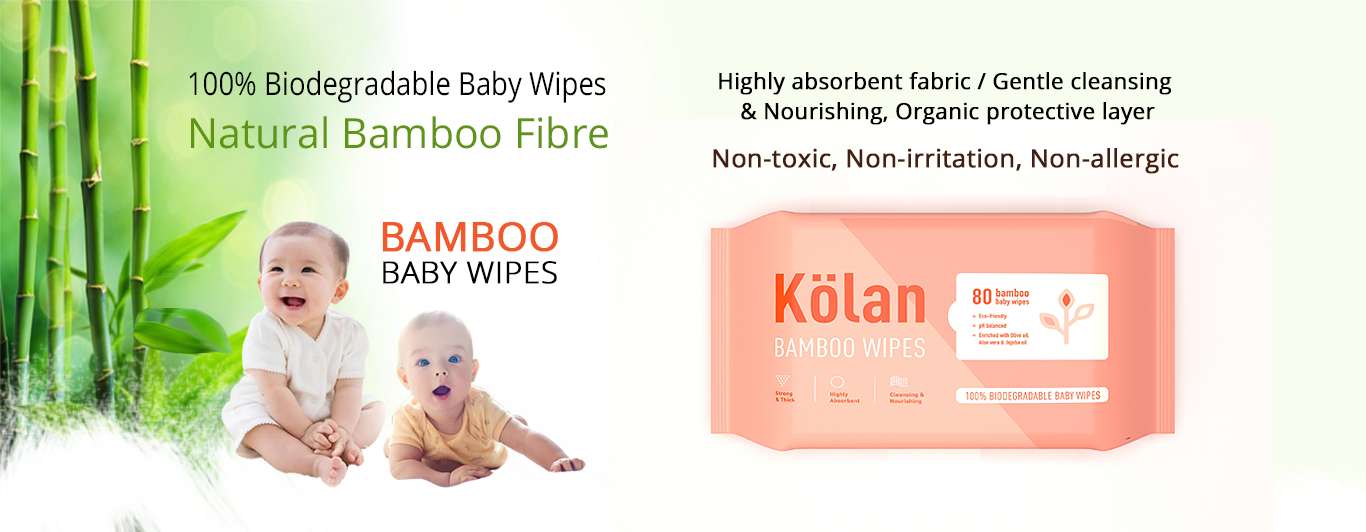 1st pack of Kolan Bamboo baby wipes for free