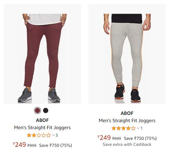 Abof Men's Straight Fit Joggers From Rs.249