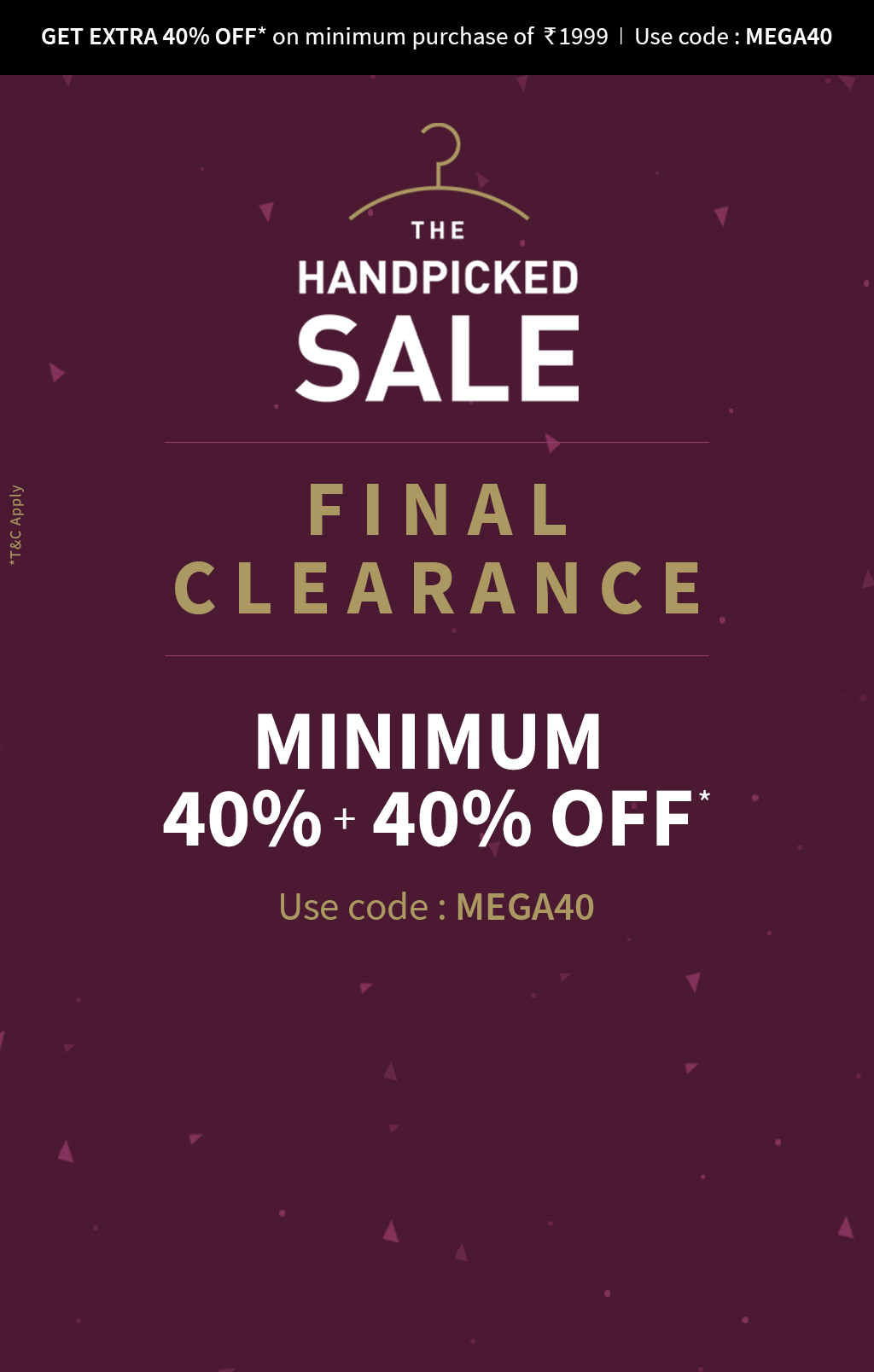 Ajio Final Clearance - Minimum 40% Discount + Extra 40% Discount On Rs.2000