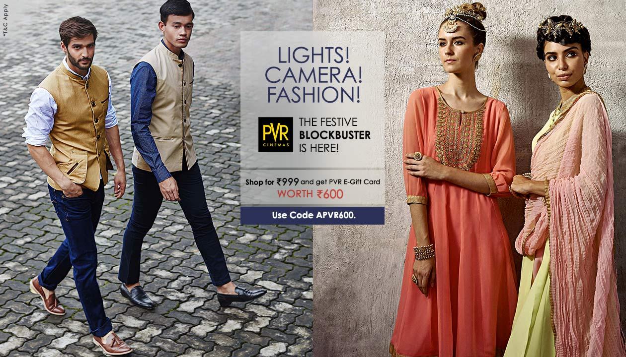 AJIO - Get Rs. 250 off on Rs. 500 & Get  Rs. 600 PVR Voucher on Purchase Of  Rs. 999 