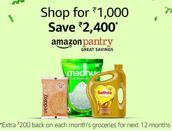 Amazon Prime Day Pantry Offer - Shop for Rs.1000 & Save Rs.2400 (16th - 17th July)