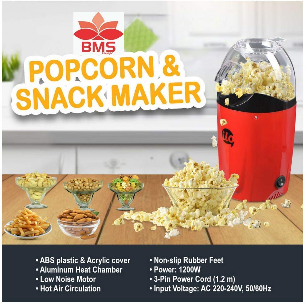BMS Lifestyle ilo-101 Hot Air Popcorn Popper Electric Machine Snack Maker