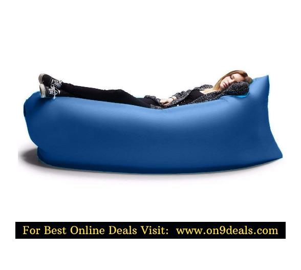 BUYERZONE WITH BZ LOGO Nylon Fast Inflatable Portable Hangout Lazy Air Bag Sofa Bed