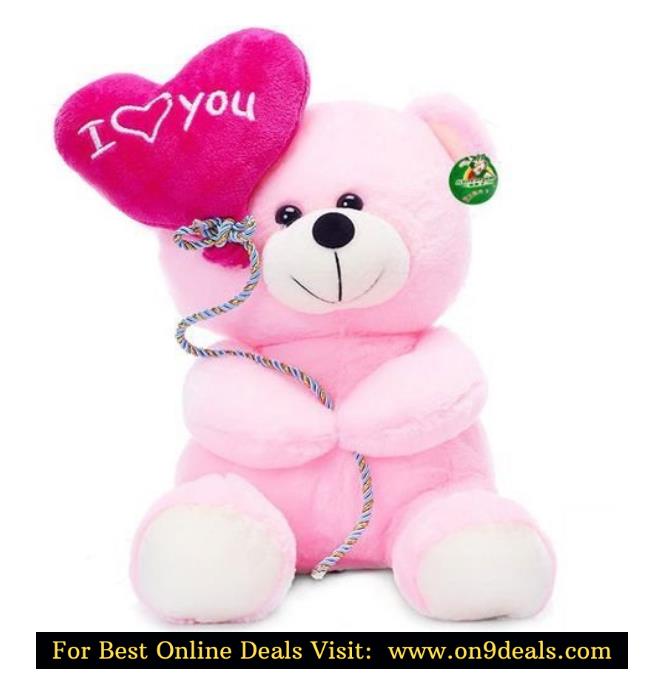 Deals India I Love You Balloon Heart Teddy, Pink