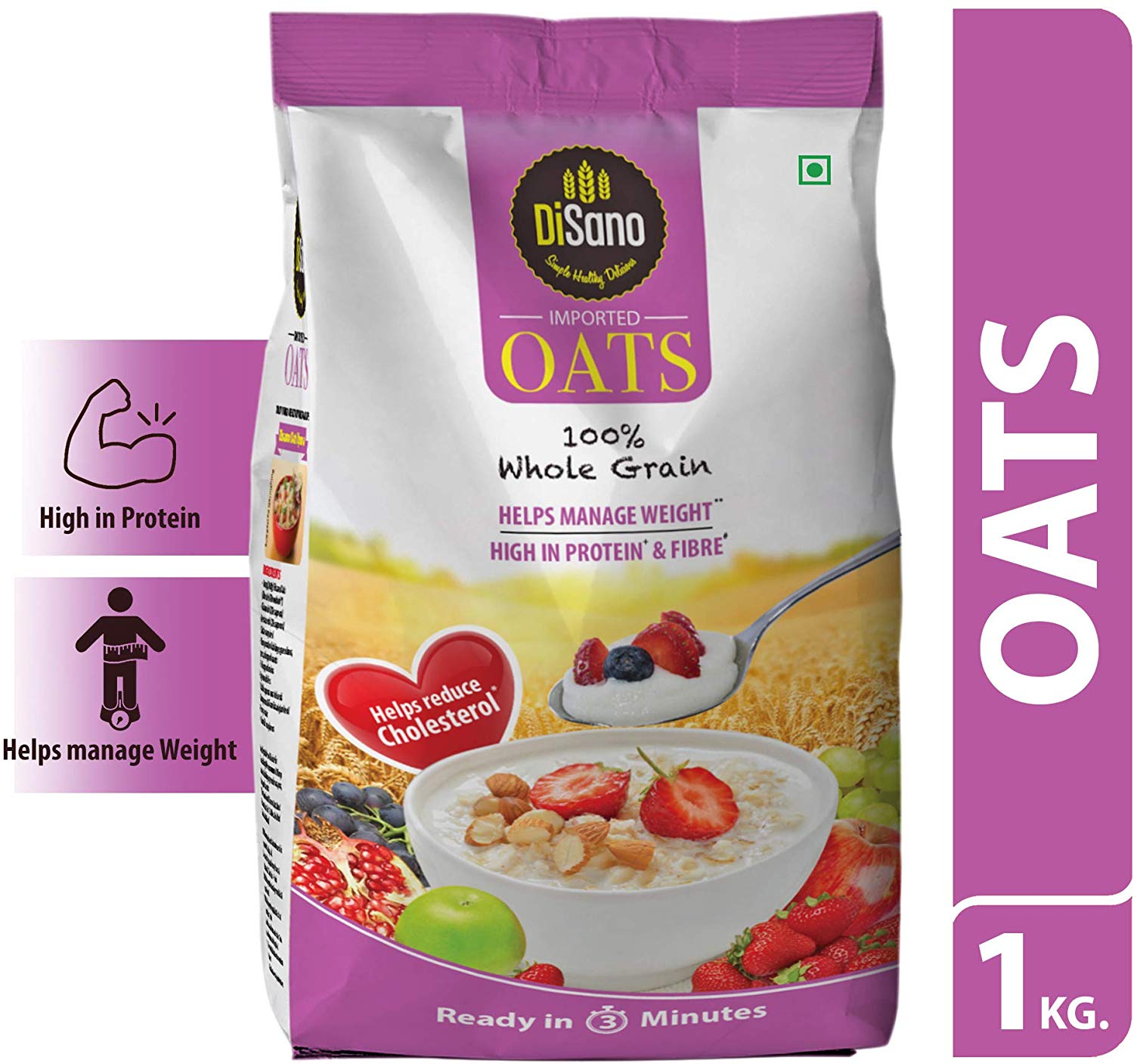 Disano Oats with High in Protein and Fibre Pouch, 2 kg