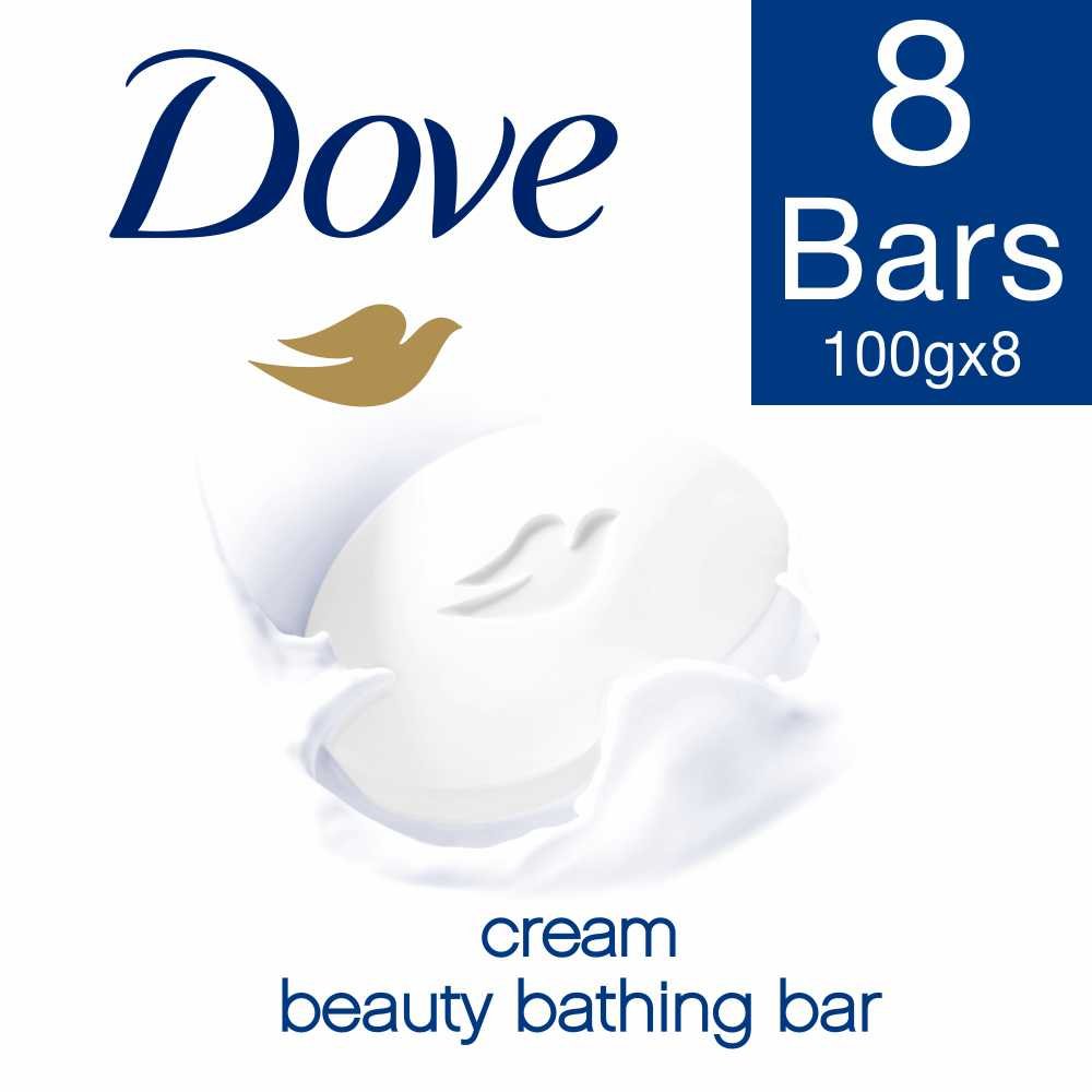 Dove Cream Beauty Bathing Bar, 100g (Pack of 8)