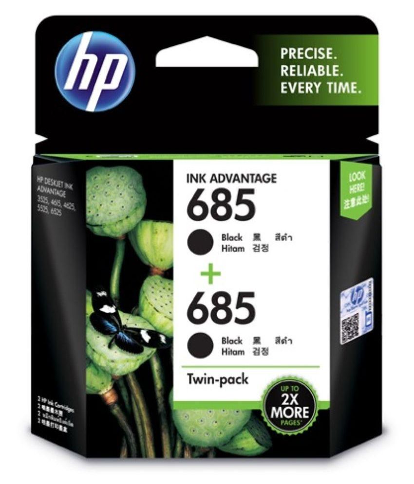 HP 685 Black Ink Cartridge Twin Pack