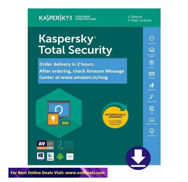 Kaspersky Total Security Latest Version- 1 User, 1 Year (Email Delivery in 2 hours- No CD)