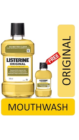 Listerine Mouthwash ORIGINAL Fighter 500ml + 80 ml FREE