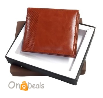 Men's Brown Leatherite Bi-fold Wallet