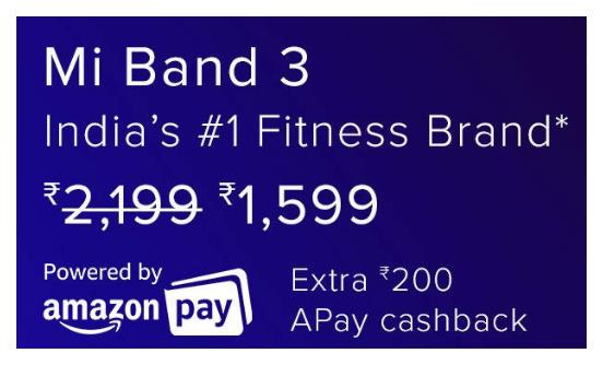 Mi Band 3 With 20 Days Battery Backup @ Rs.1399 After Rs.200 Cashback