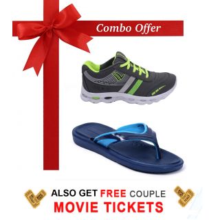 Nexa Combo of Shoes Slippers - Free Couple Movie Tickets Worth Rs.200