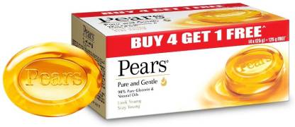 Pears Pure And Gentle Bathing Bar 125gms Pack Of 3 @ Rs.132 || Pack Of 5 @ Rs.238 || Pack Of 8 @ Rs.432