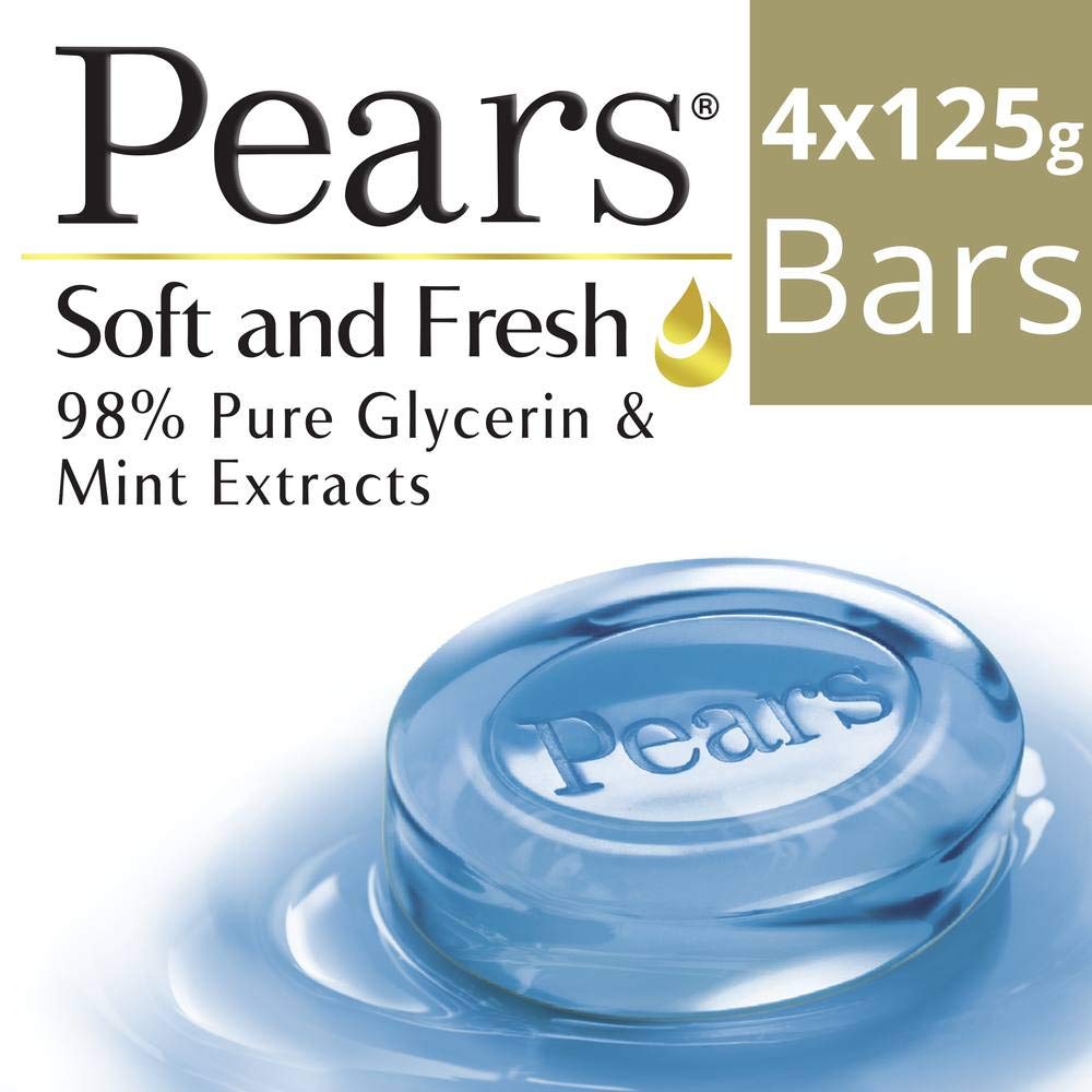 Pears Soft and Fresh Bathing Bar 125g (Buy 3 Get 1 Free)
