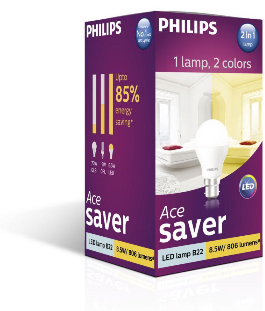 Philips 8.5W 2-in-1 LED Bulb Dual Shine Pack of 3