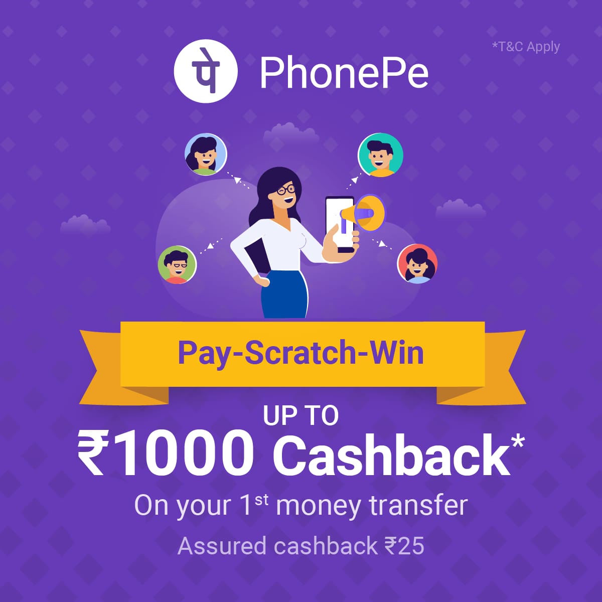 Phonepe - Get Upto Rs.1000 on First UPI Transaction