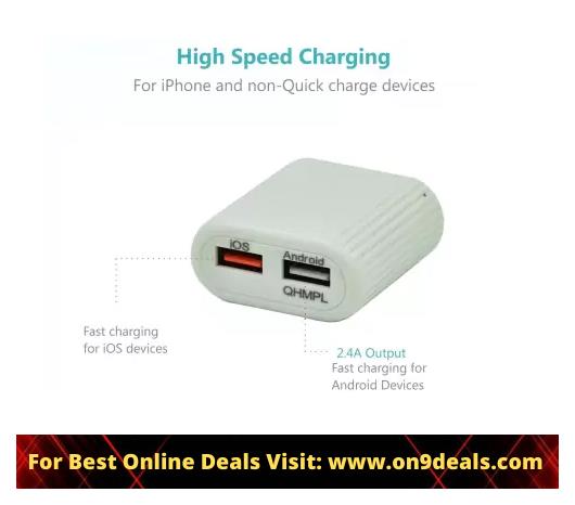 Quantum QWC-24211 2.4 A Multiport Mobile Charger with Detachable Cable