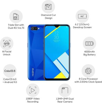 Realme C2 2GB Ram 32GB Storage @ Rs.5399 (HDFC & CITI Bank Users) or Rs.5999