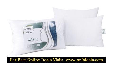 Recron Certified Utopia Polyester Fibre Solid Sleeping Pillow Pack of 2