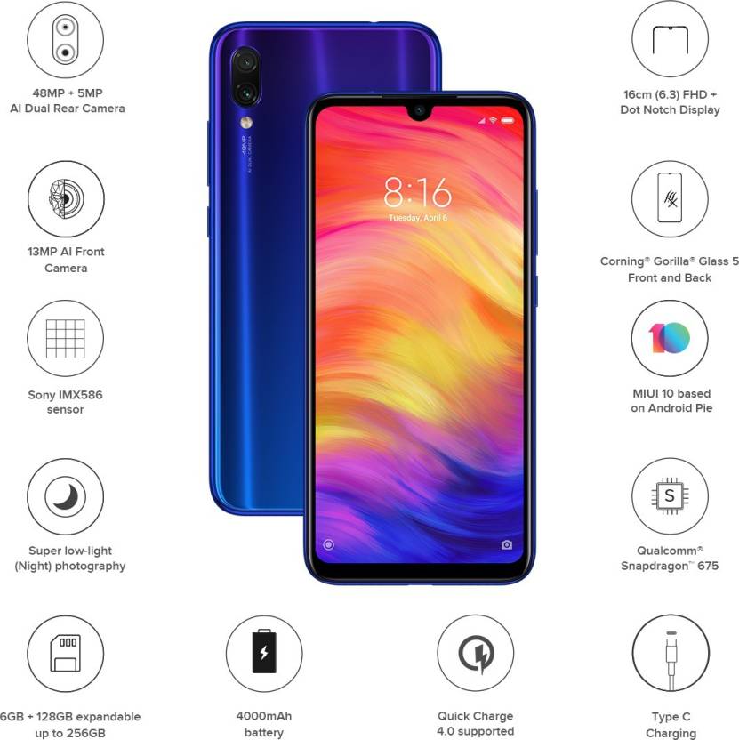 Redmi Note 7 Pro 128GB Storage | 6GB RAM  Mobile @ Rs.13,999 + YouTube 6 Months Subscription