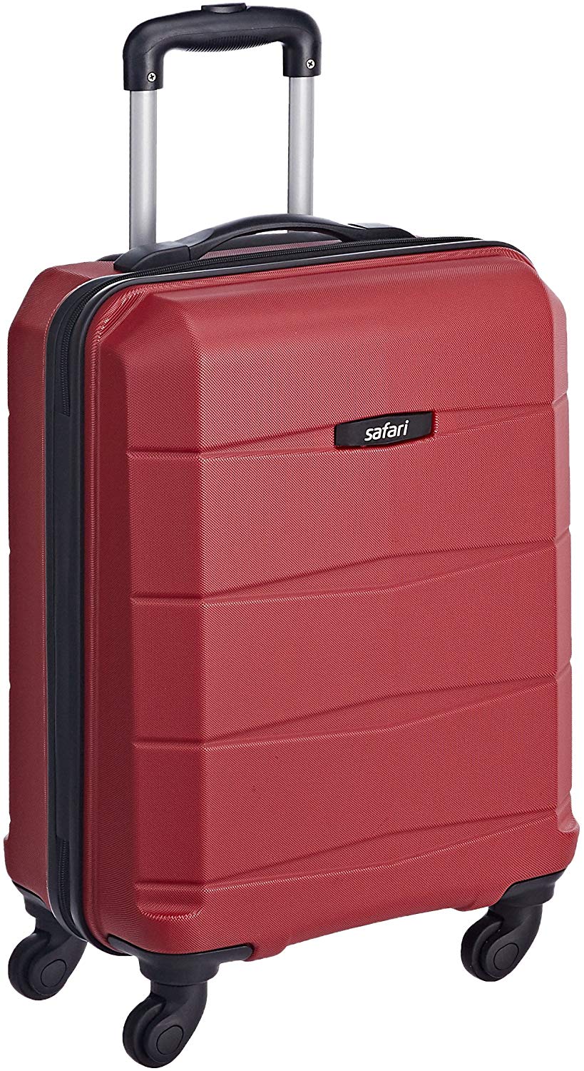 Safari Regloss Antiscratch 55 Cms Polycarbonate Red Cabin 4 wheels Hard Suitcase