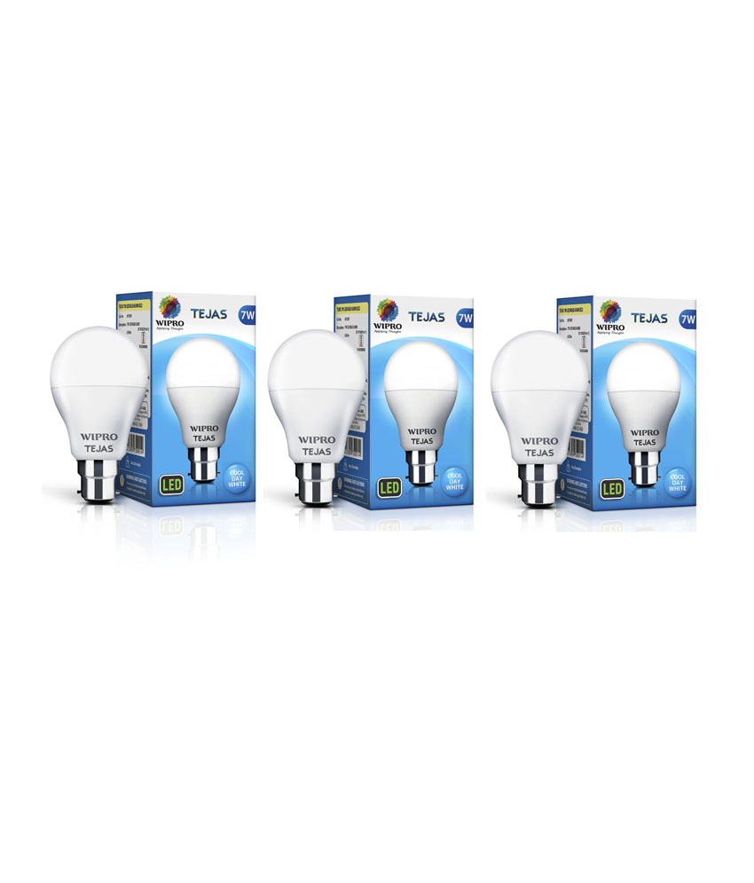 Wipro 7W Pack of 3 LED Bulbs