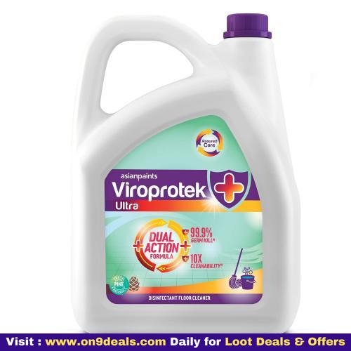 Asian Paints Viroprotek Ultra Disinfectant Floor Cleaner Liquid Kills 99.9% Germs 5litre Bottle