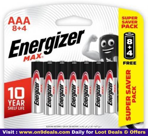 Energizer Batteries 50% OFF + Re.1 Products Worth Rs.200 + Free Delivery + Extra Discount