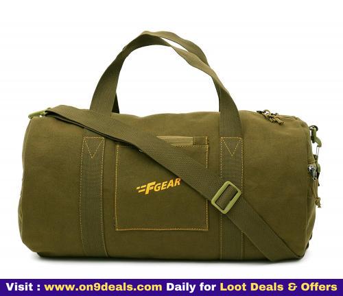 F Gear Army 30 Liters Olive Canvas Gym Bag