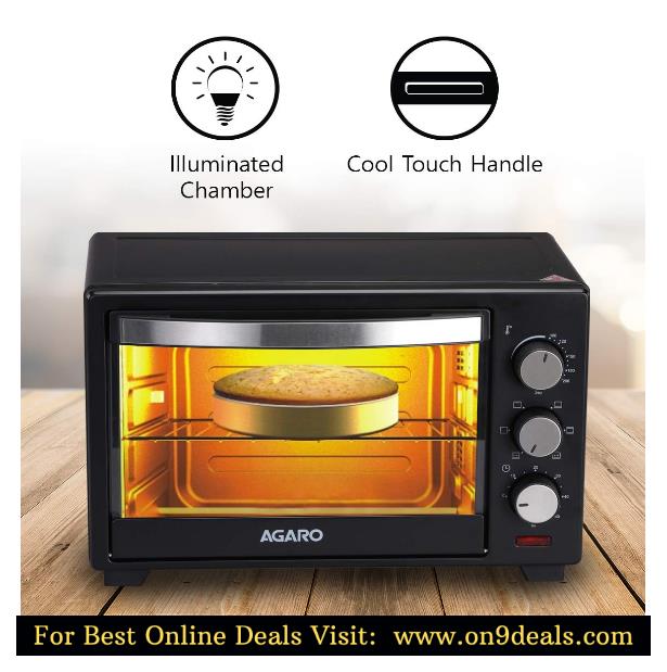 AGARO Marvel 25-Litre Oven Toaster Grill with Motorized Rotisserie & 5 Heating Modes