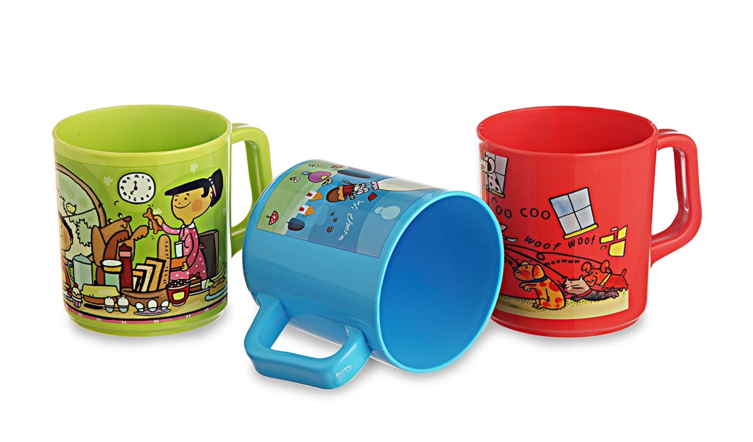 All Time Plastics Joy Mug Set, Set of 3, Multicolour