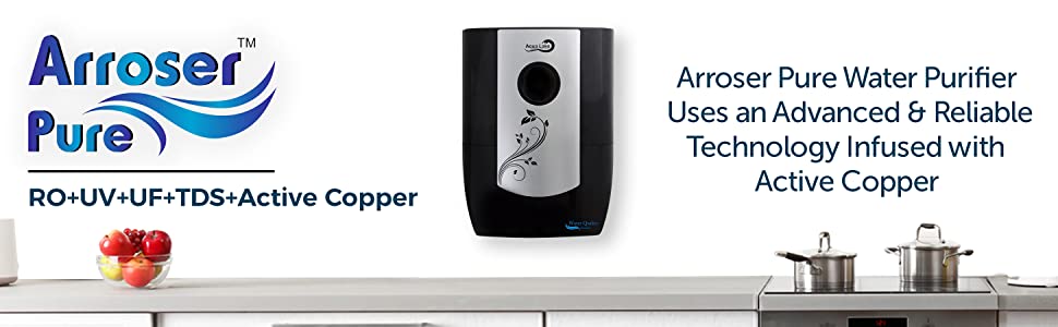 Arroser Pure Water Purifier RO+UV+UF+TDS Controller With ACTIVE COPPER Controller 12 litre