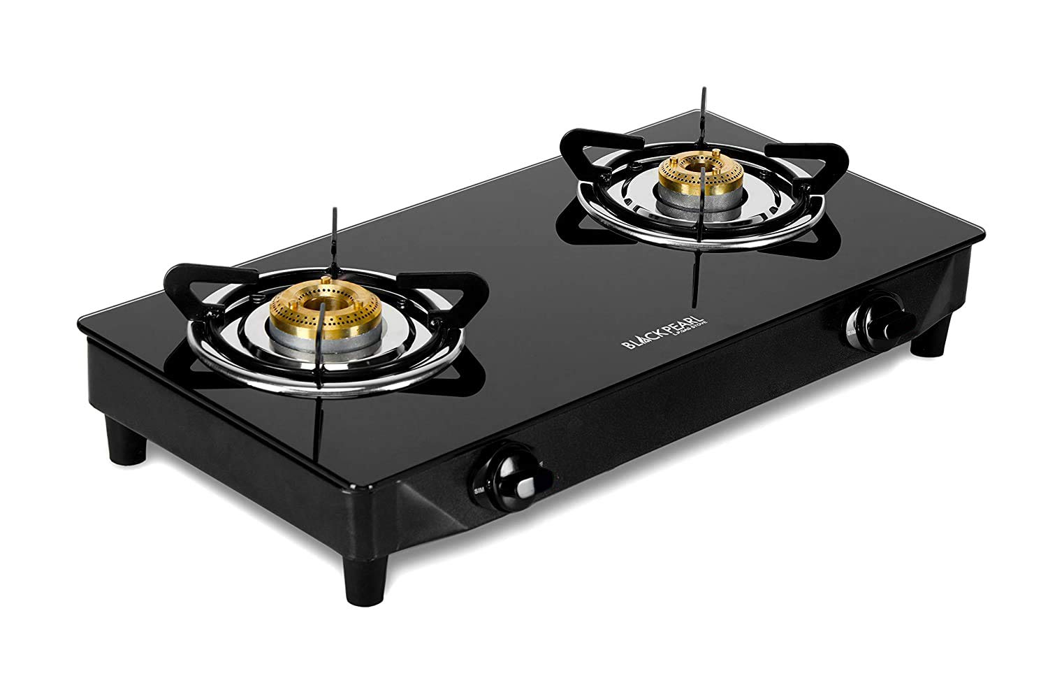 Black Pearl Lifestyle Glass Top Gas Stove, 2 Burner Gas Stove, 2 Years Warranty, Doorstep Service