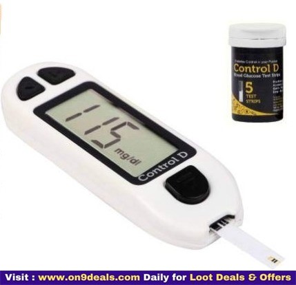 Control D Sugar Testing Monitor with 5 Strips Glucometer
