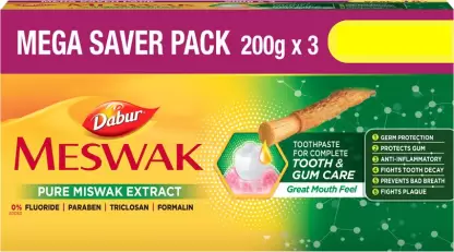 Dabur Meswak Toothpaste  (600 g, Pack of 3)