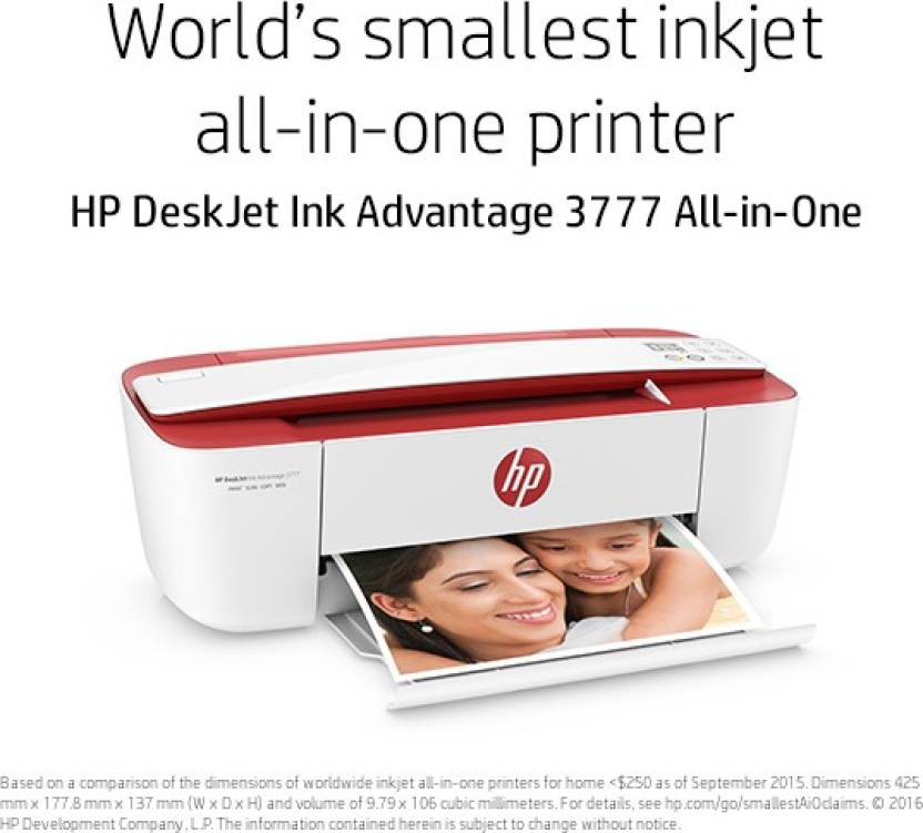 HP DeskJet Ink Advantage 3777 Multi-function Printer + Rs.1000 Flipkart E-Gift Voucher + 5% Extra Discount