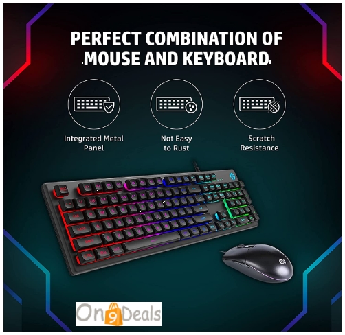 HP KM300F Wired Gaming Keyboard & Mouse Combo Membrane Backlit With 3 Years Warranty