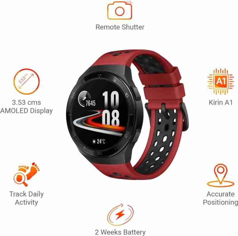 HUAWEI Watch GT 2e Sport 2 Weeks Battery, Music Control, 100 Workout Modes, SpO2 & Heartrate Monitor Accurate GPS AMOLED Display