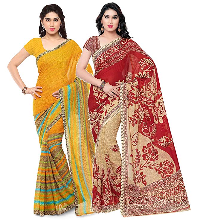 Kashvi saree Women's Saree With Blouse Piece - Pack of 2