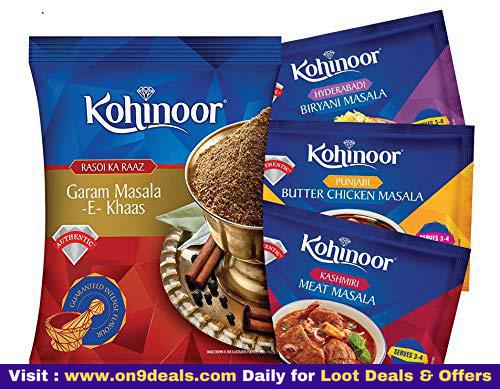 Kohinoor Biryani Masala, 15g with Chicken Masala, 15g, Meat Masala, 15g and Garam Masala, 40g Combo Pack