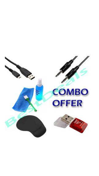 Laptop/Desktop Cleaning Kit,Comfort Mouse Pad, USB Data Cable, Quantum Card Reader,AUX Cable