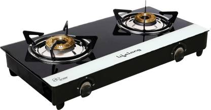 Lifelong Glass Top 2 Burner Gas Stove With 1 year warranty with Doorstep Service