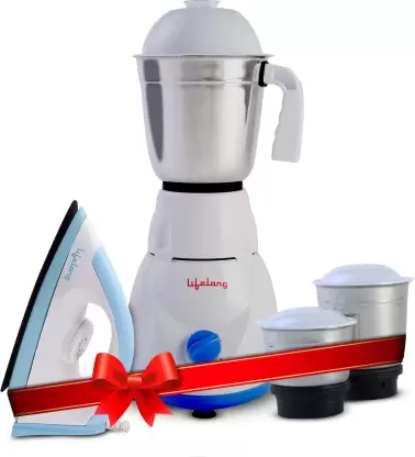 Lifelong LLCMB02 500 W Mixer Grinder (White, 3 Jars) & 1100 W Dry Iron @ Rs 1799