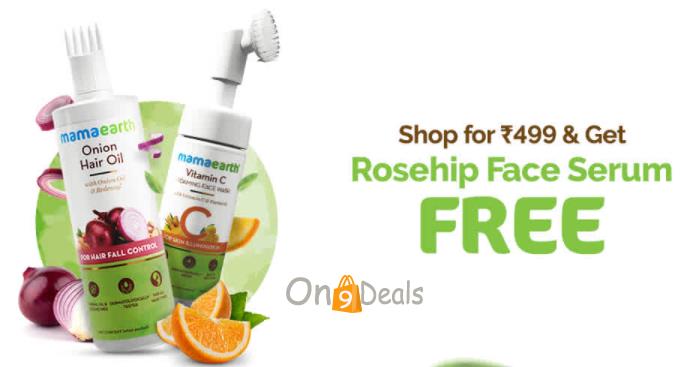 Mamaearth - Buy Above Rs.499 Get Free Rosehip Face Serum Worth 499 + Extra 5% Off