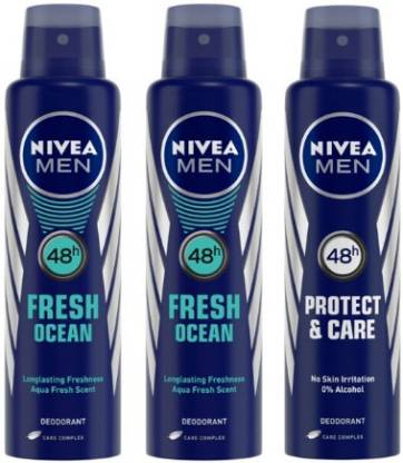 Nivea Men Fresh Ocean Deodorant Combo Body Spray - For Men (Pack of 3)