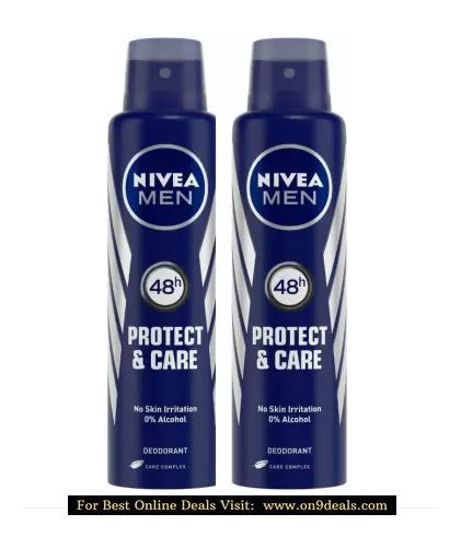 NIVEA MEN Protect & Care Deodorant Spray - For Men  (300 ml, Pack of 2)