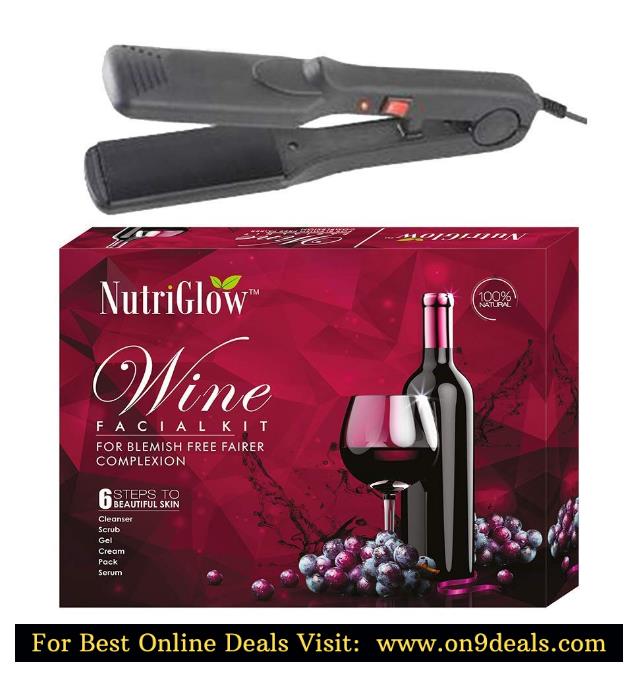 NUTRIGLOW Wine Facial Kit and Free Hair Straightener