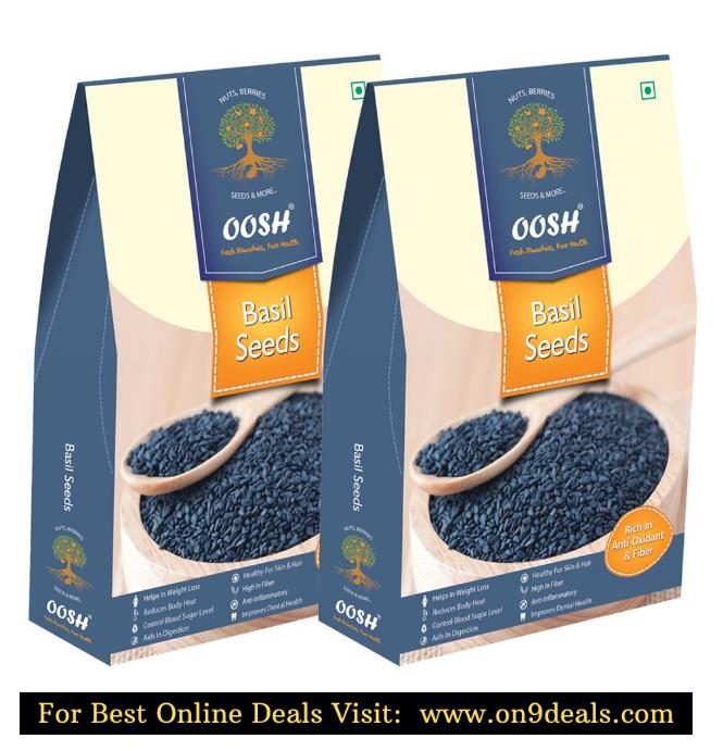 OOSH Basil Seeds | Tukmariya | Sabja Seeds (2 x 500 Grams)