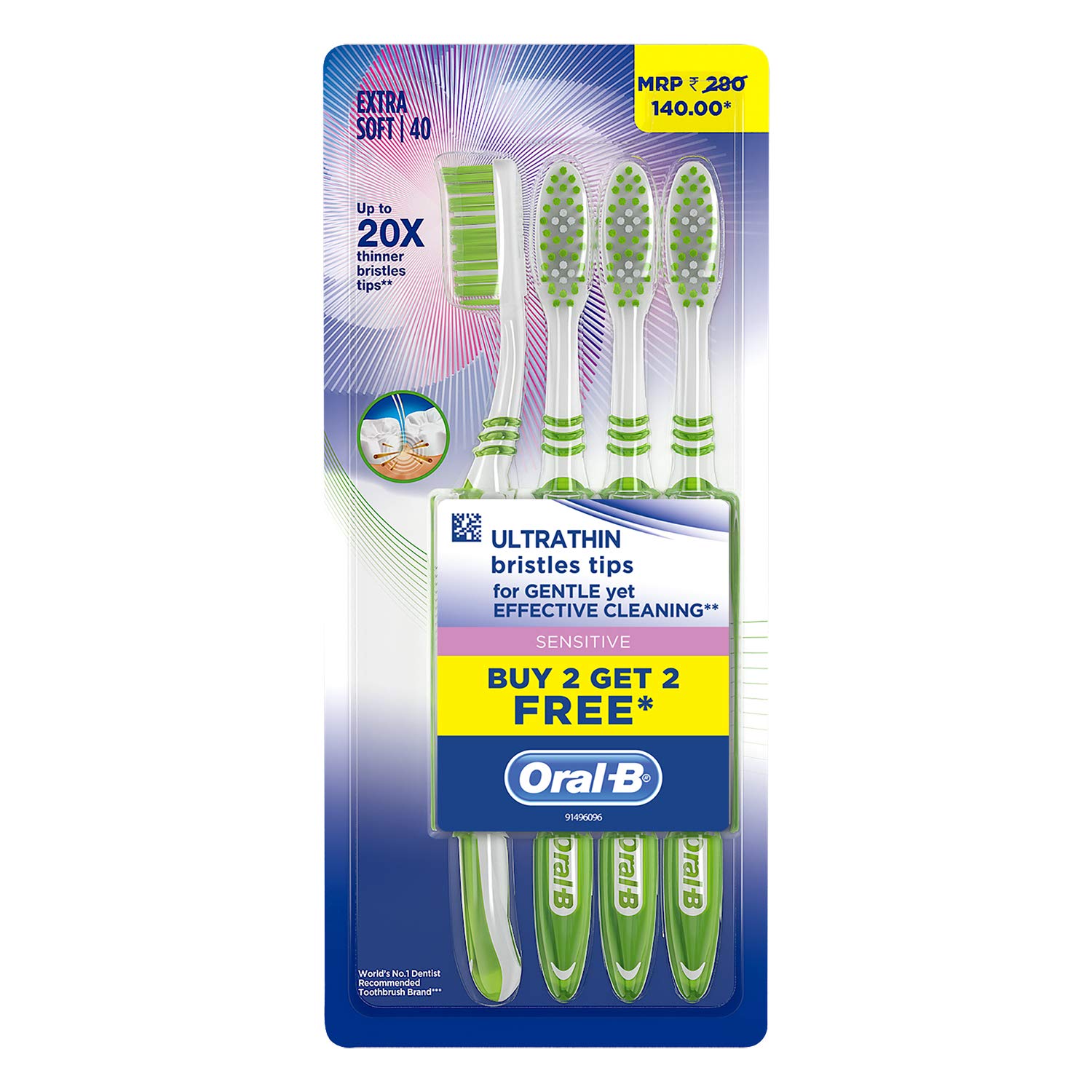Oral-B Ultrathin Sensitive Toothbrush Buy 2 Get 1 Free