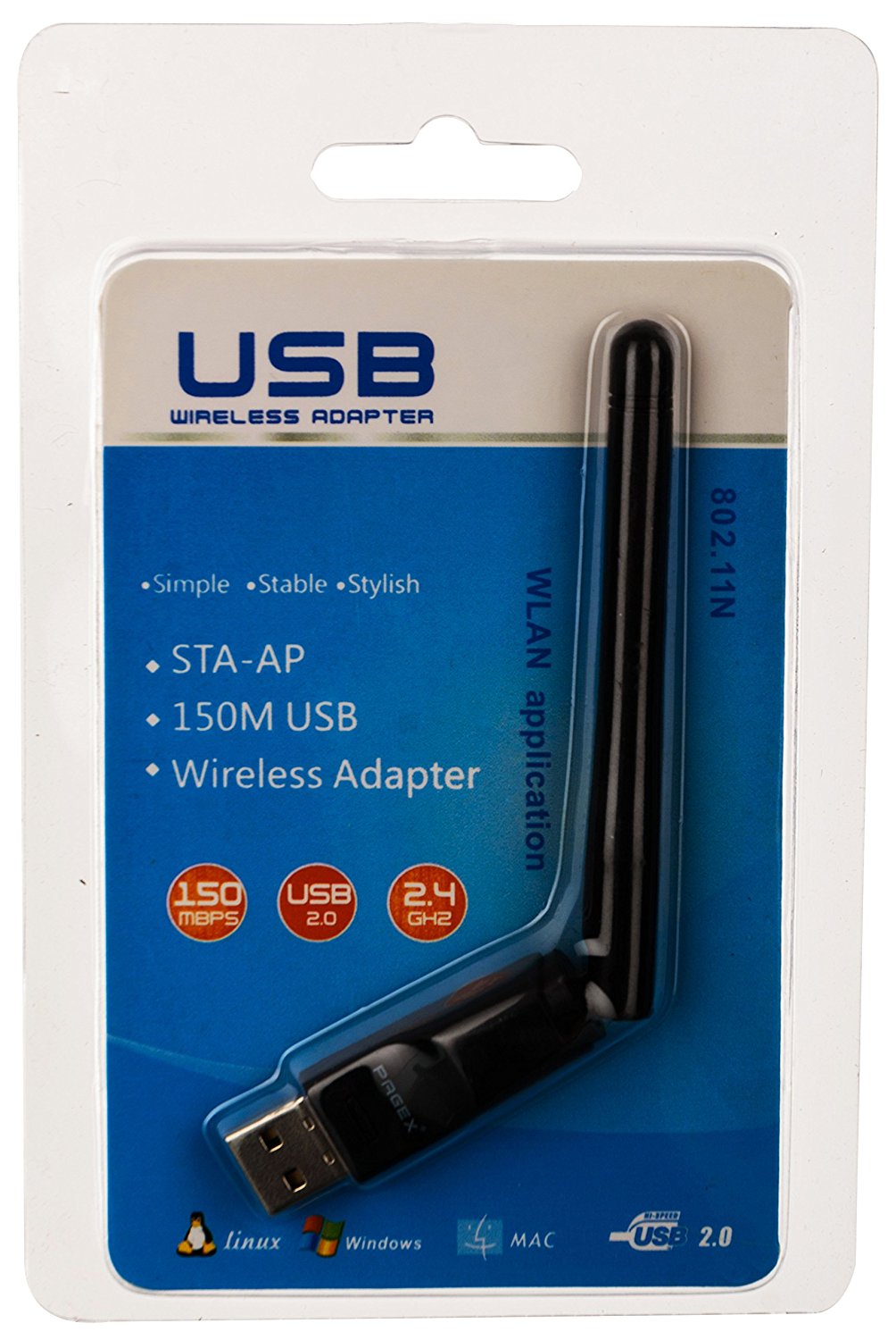 Pagex 150 Mbps Wireless USB Adapter With Antenna